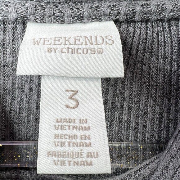 Chico’s Weekend Sweater Womens XL Gray Cowl Neck Soft Cozy Oversized Relaxed - Picture 3 of 10